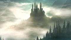 Fog forest castle mystic