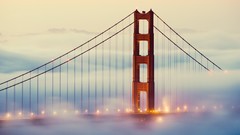 Fog lights San Francisco Bridges cities golden gate bridge