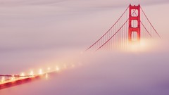 Fog lights San Francisco Bridges golden gate bridge