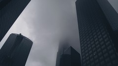 Fog modern Skyscrapers architecture mist overcast