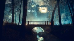 Fog night Garden Warsaw Bridges mist change Eden