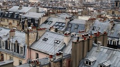 Fog Paris houses cities rooftops James Lapett