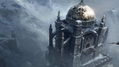 Fog snow Mountains Temples assassins creed artwork