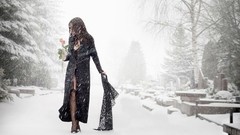 Fog snow woman models