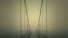 Fog stranger roads Bridges rivers suspension bridge mazes lone 
