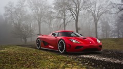Fog Trees red lights cars Koenigsegg sports cars koenigsegg 