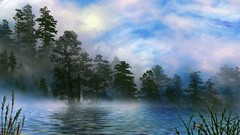 Fog Trees water paintings