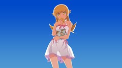 Food Anime dress fangs Jewelry Vampires blue background donuts 