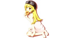 Food Anime dress white background fangs Vampires donuts sitting 