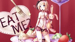 Food anime girls short hair vocaloid kagamine rin underwear 