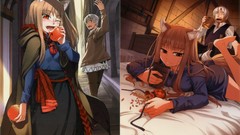 Food anime girls spice and wolf animal ears