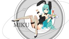 Food Anime Ribbons anime girls hatsune miku vocaloid open mouth 