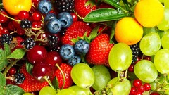 Food Berries blueberries grapes cherries strawberries fruits