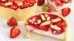 Food Berries cream dessert strawberry tarts