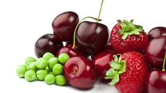 Food Berries grapes cherries strawberries fruits