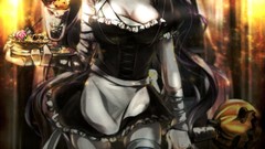 Food blood ice cream Sweets Halloween curves long hair anime 