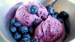 Food blueberries ice cream fruits