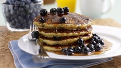 Food blueberries pancakes cakes