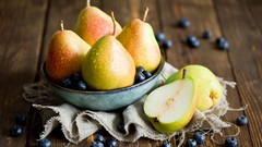 Food blueberries pear