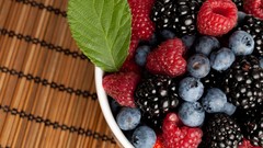 Food blueberries raspberries
