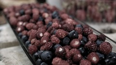 Food blueberries strawberries