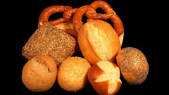 Food bread black background pretzels