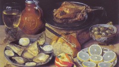 Food bread paintings still life artwork classic art Georg Flegel