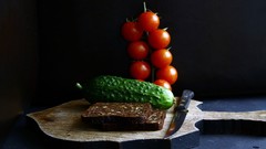 Food bread tomatoes pickles