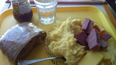 Food cheese bread mustard potatoes