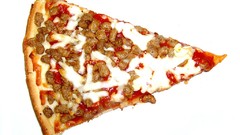 Food cheese white background pizza complex magazine