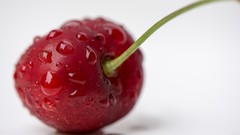 Food cherries fruits water drops