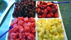 Food cherries watermelons strawberries pineapples
