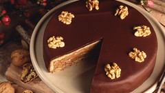 Food chocolate cakes walnuts