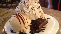 Food chocolate ice cream desserts whipped cream brownies