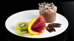 Food chocolate kiwi ice cream strawberries fruits