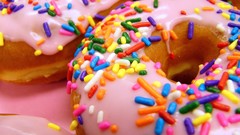Food close-up donuts multicolor sprinkles