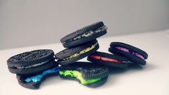 Food cookies multicolor selective coloring Oreo cookies