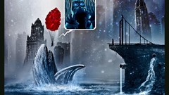 Food fish paintings drawings masks gas masks romantically 