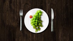 Food grapes Knives forks minimalistic artwork