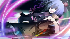 Food hats red eyes blue hair touhou hinanawi tenshi