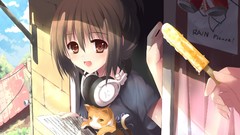 Food headphones Anime anime girls