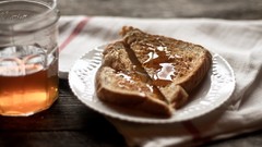 Food honey plates bread Bank fruits toast