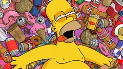 Food ice cream The Simpsons donuts cartoons Red Bull Homer 