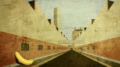 Food illustrations bananas perspective