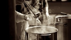 Food kitchen monochrome steam