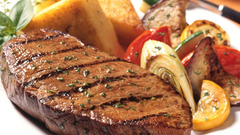 Food meat potatoes steak