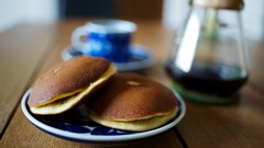 Food pancakes blurred background