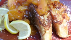Food peaches lemons french toast