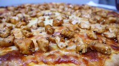 food pizza closeup blurred