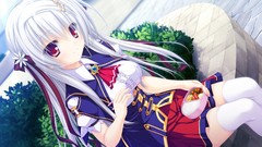 Food Plants Anime white hair anime girls uniforms video games 
